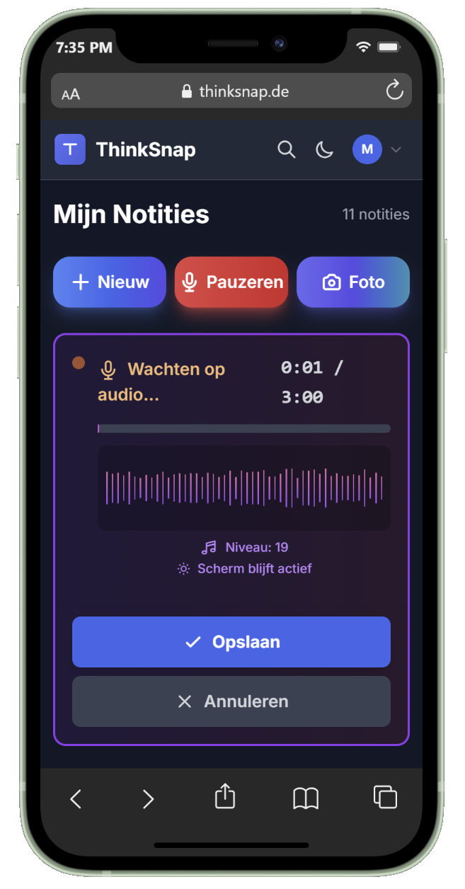 ThinkSnap app op smartphone